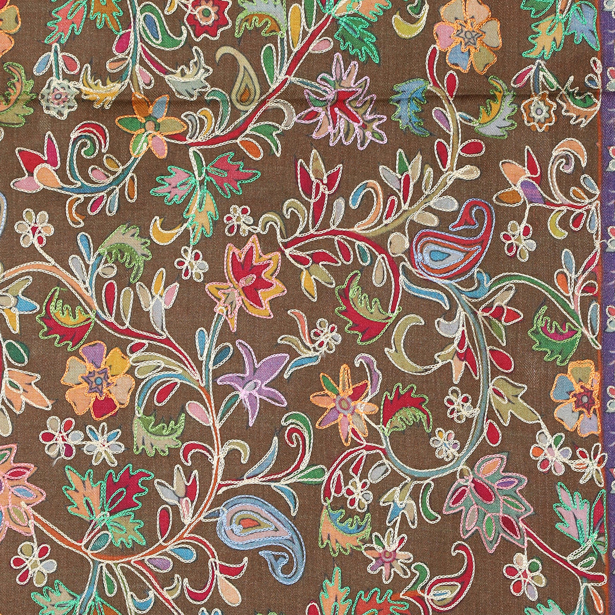 Kalamkari Multicolor Stole With Floral Motifs - Image 4
