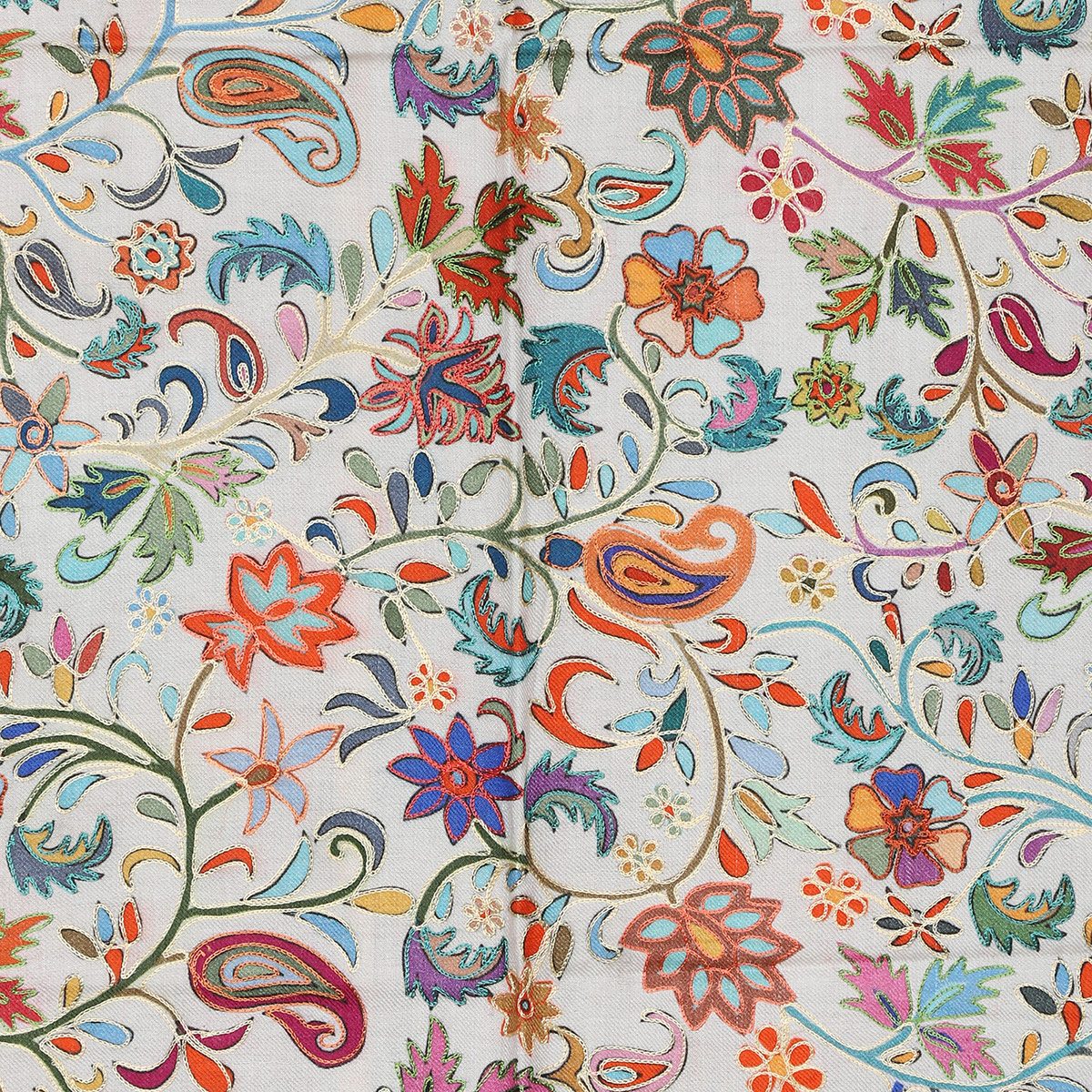 Kalamkari Beige Stole With Floral Motifs - Image 4