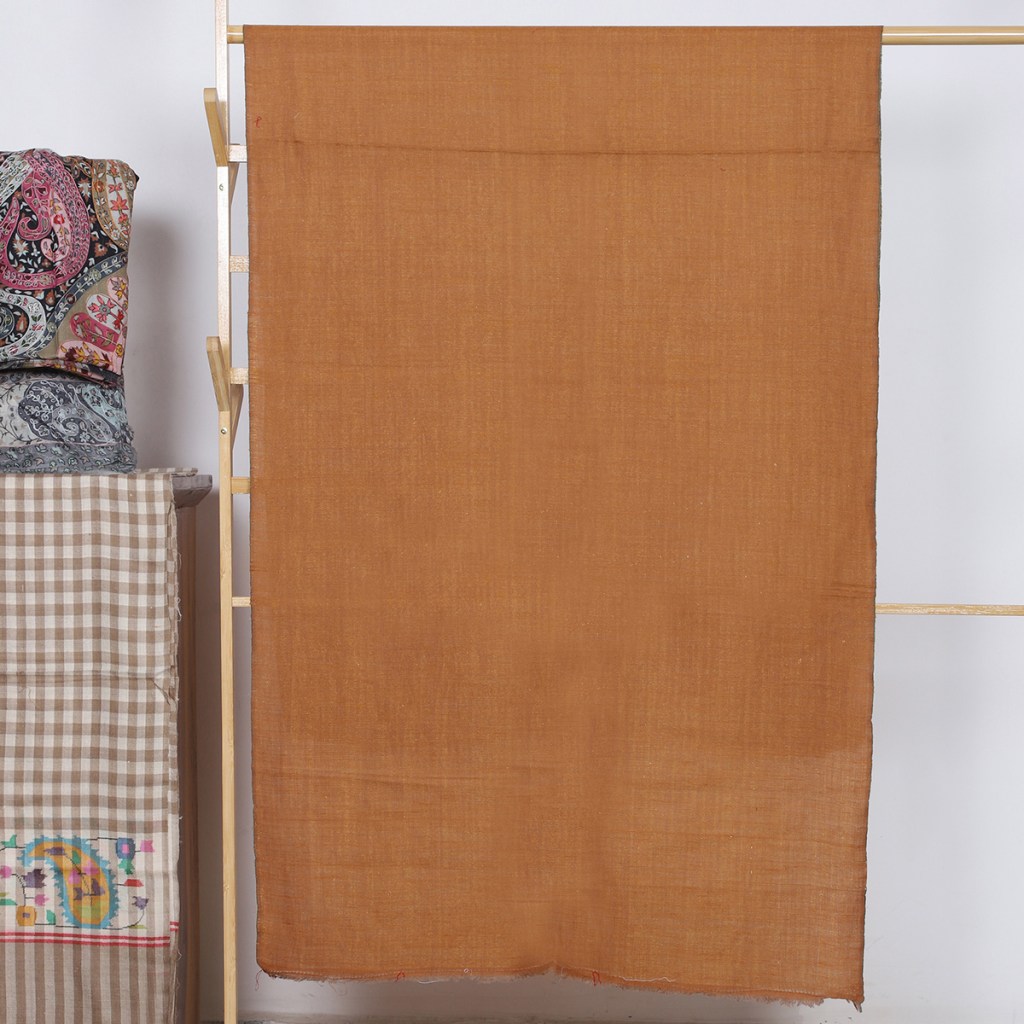Mustard And Gold Handwoven Double Shade Zari Pure Pashmina Stole