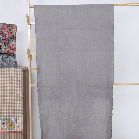 Grey And Silver Handwoven Double Shade Zari Pure Pashmina Stole