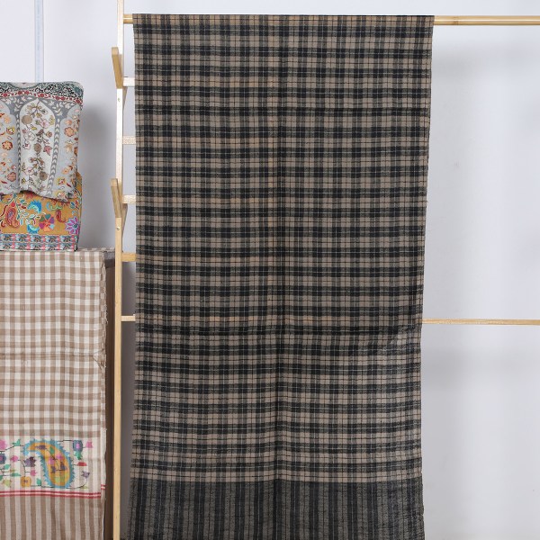Black And Beige Checkered Pure Pashmina Stole
