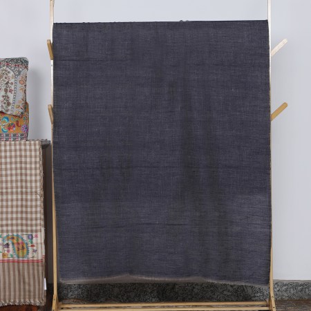 Charcoal Grey And Silver Handwoven Pure Pashmina Shawl With Double Shade Zari