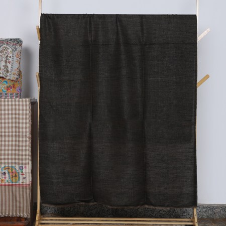 Ebony Black And Silver Handwoven Pure Pashmina Shawl With Double Shade Zari