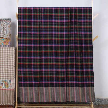 Multicolor Plaid Pure Pashmina Shawl